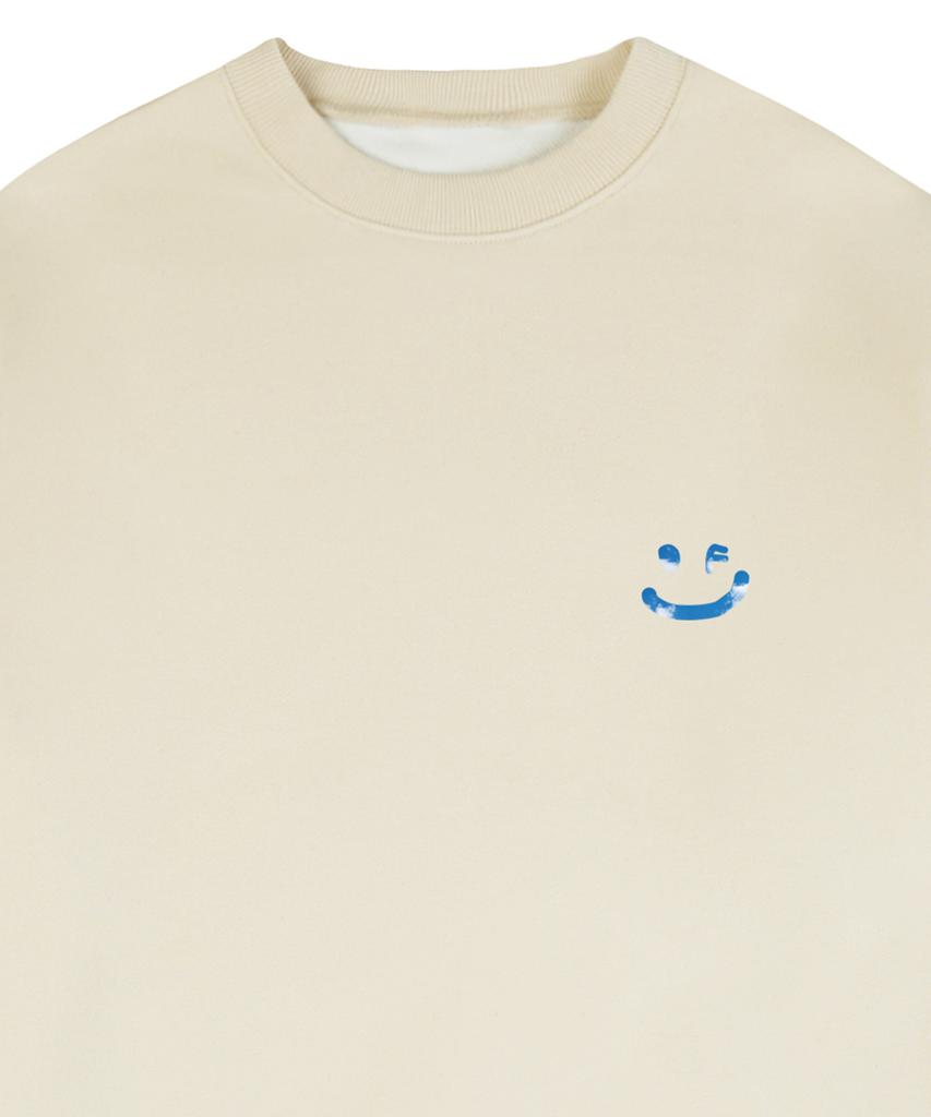 GRAVER [Unisex] Sky Cloud Drawing Smile Sweatshirt_Cream