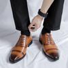 FashionGenuine Leather Shoes for Men Oxfords Lace Up Male Wedding Party Office Work Shoes Elegant Designer Brand Dress Shoes for Men