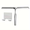 Handheld Stainless Steel Shower Squeegee with Hook, Glass Water Wiper for Shower Doors, Bathrooms, Windows and Car Glass