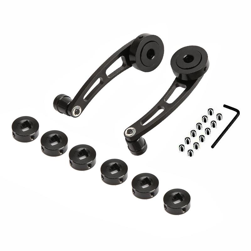 Universal Car Accessories Window Handle Crank Aluminum Alloy Winder Handle Crank Riser Silver/Black