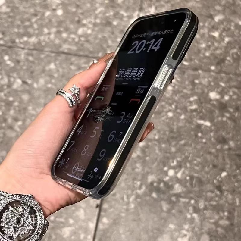 For iPhone 16 Pro Max Luxury Transparent Color Frame Phone Case For iPhone 15 14 13 12 11 Pro Max X Xs Xr Soft Protective Cover