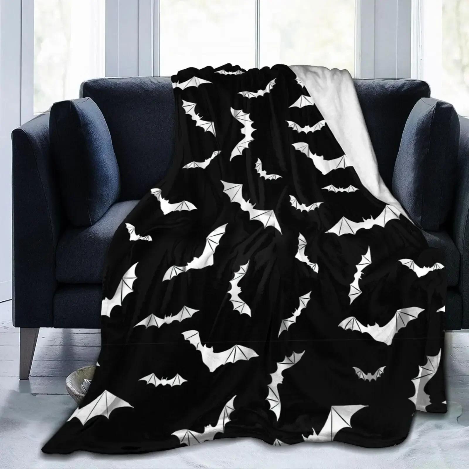 

Bats Halloween Throw Blankets Lovely Animal Soft Flannel Blanket for All Season Nocturnal Creatures Bed Sofa Office Blankets 75X95CM