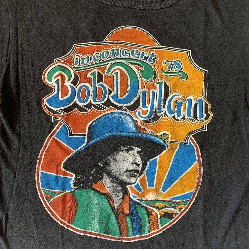 1978 Винтажная футболка Боба Дилана В Концерте Короткий рукав Черная Унисекс S-2345XL LI821 Унисекс Футболка L