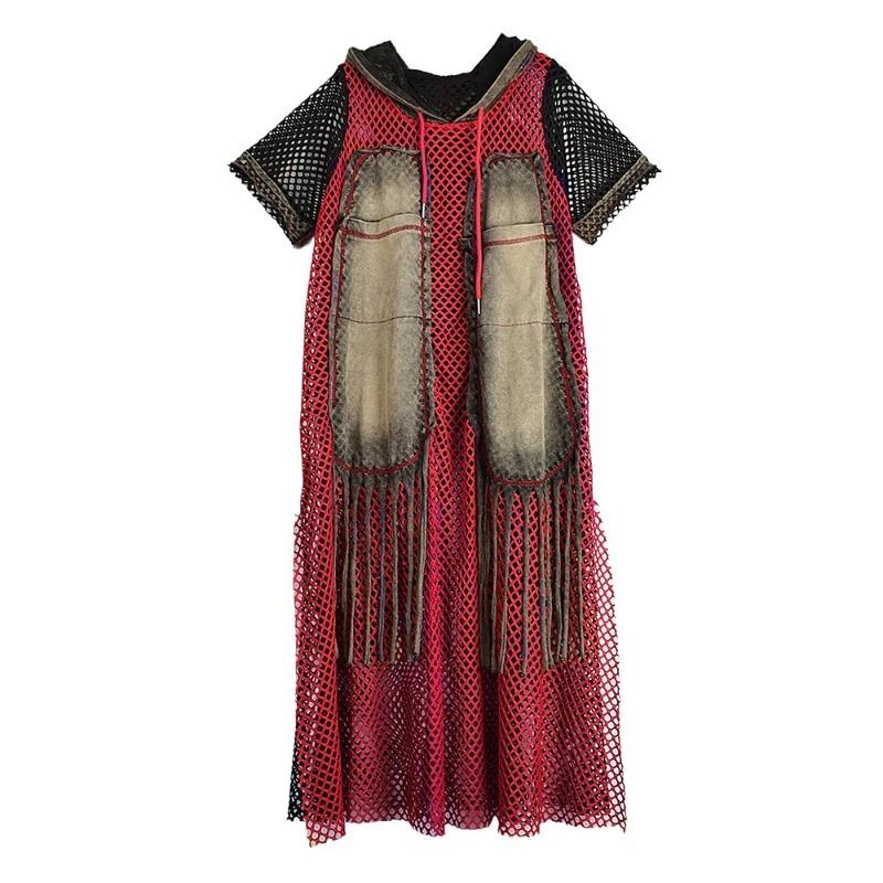 XITAO Hollow Out Patchwork Trend Dress HQQ2510