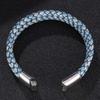 Men's Genuine Leather & Titanium Steel Vintage Woven Bracelet