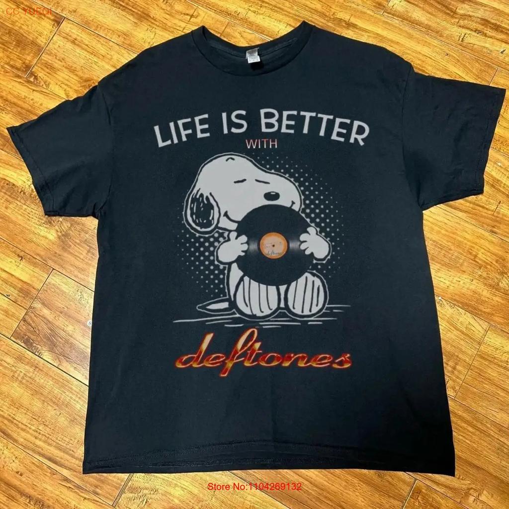 Vtg Style Deftones Rock Music Cartoon Short Sleeve Black Color Shirt Kv41282 Vintage Slightly Graphic Designer Clothes
