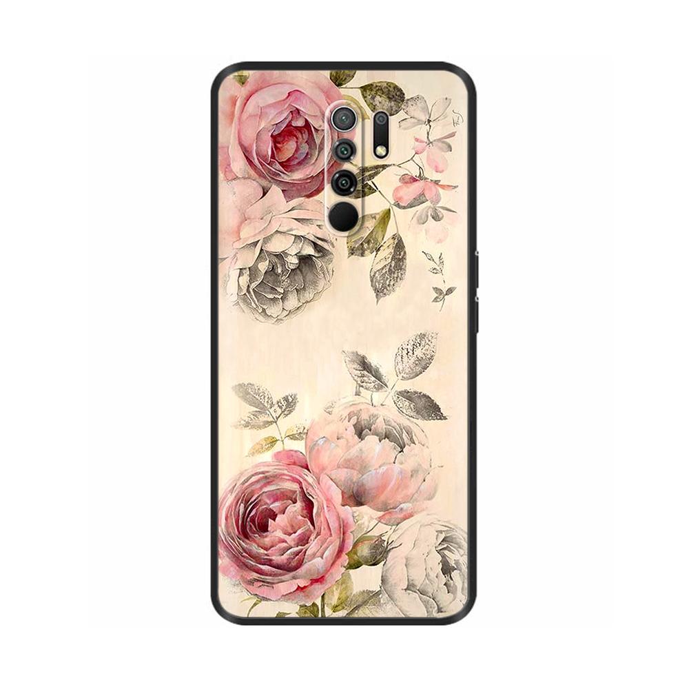 Silicon Case for Xiaomi Redmi 9 Redmi9 Case Back Cover Coque Funda Shell Soft Black TPU Cute Cartoon Phone Bag Bumper Protective
