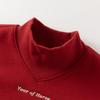 DAVE & BELLA Boys' Red Fleece-Lined Semi-High Neck Sweatshirt