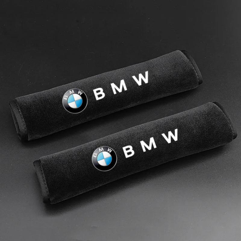 Car Seat Belt Leather Shoulder Protector Safety Belt 2pcs For BMW M 1 2 3 4 5 7 Series X1 X3 X4 X5 X6 X7 F10 F30 E46 E60 KF5