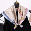 Spring and Summer Silk Scarf Women's 71 Simulation Silk Square Scarf Green Butterfly Decorative Scarf Neck Professional Scarf Thin Scarf