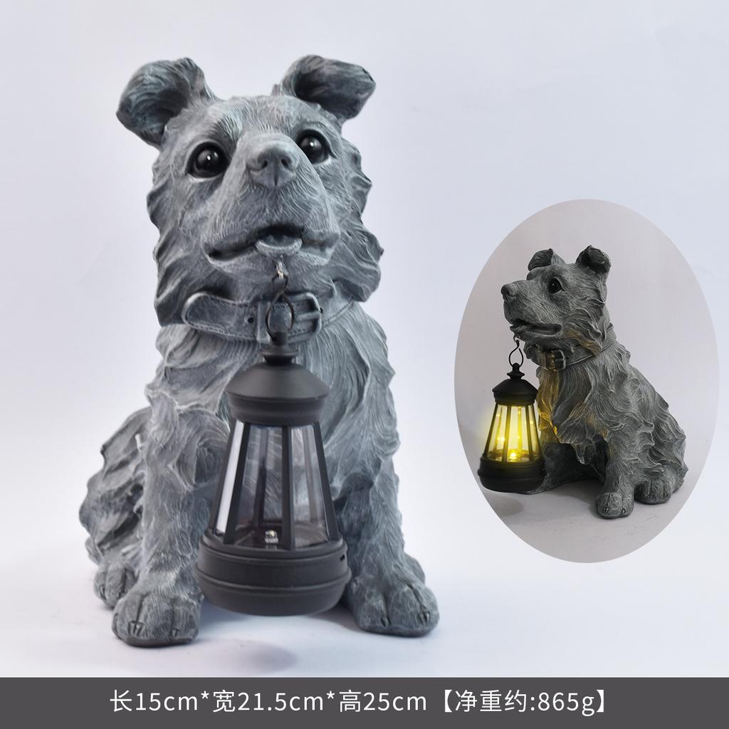 JYL TS/142,Simulation Dog Figurine Garden Decor Craft Solar Outdoor Light Animal Statue Night Lamp