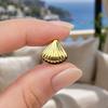 1 Pair Shell Earrings for Women, Chunky Vintage Ribbed Shell Shaped Earrings, Summer Beach Jewelry Gifts