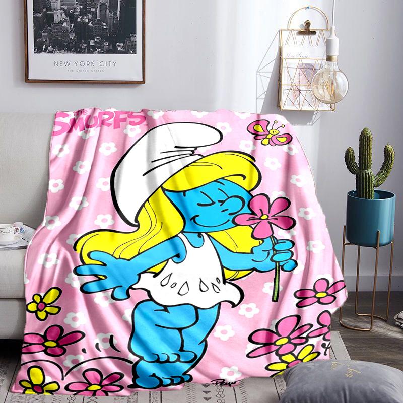 Smurfette's Adventure Throws Blanket Flannel Blankets Plush for Couch Bed Gifts for Men Women Travel picnic blanket Christmas fan gifts