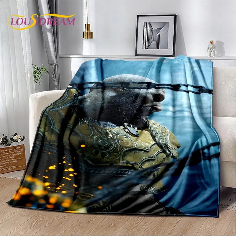 God of War Oyunu Oyuncular Kratos Yumuşak Peluş Battaniye, Flanel Battaniye Oturma Odası Yatak Odası Yatak Kanepe Piknik Örtüsü Çocuk için