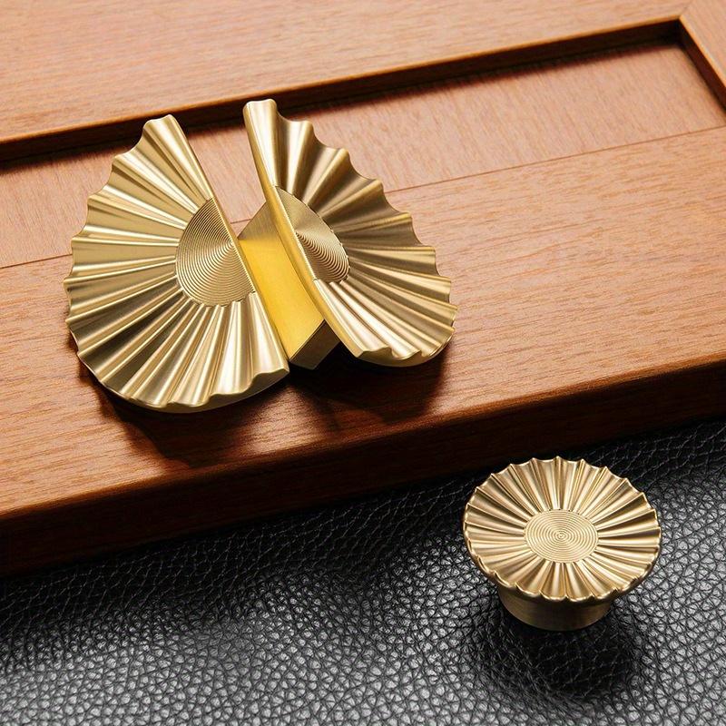 1PC Light Luxury Closet Door Handle French Semi-circular Fan-shaped  Gold Cabinet Drawer Furniture accessories--For Cabinet Doors, Cabinets, Drawers