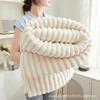 Imitation Rabbit Fur Plush Solid Color Multifunctional Large Ribbed Flannel Blanket