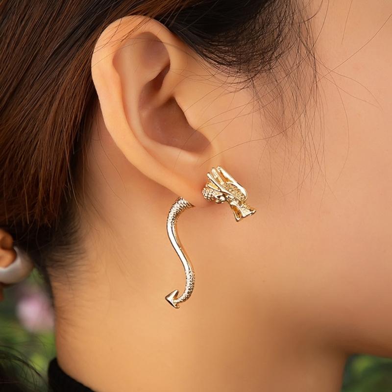 Dragon Studs Earrings Ear Studs Irregular Ear Pins Fashionable Ear Jewelry Dragon Ear Pendant Gift for Fashion Lover