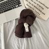 [Dai Green] Autumn and Winter Korean Ins Style Solid Color Simple Egg Cross Perforated Scarf Atmosphere Warm Blue Scarf