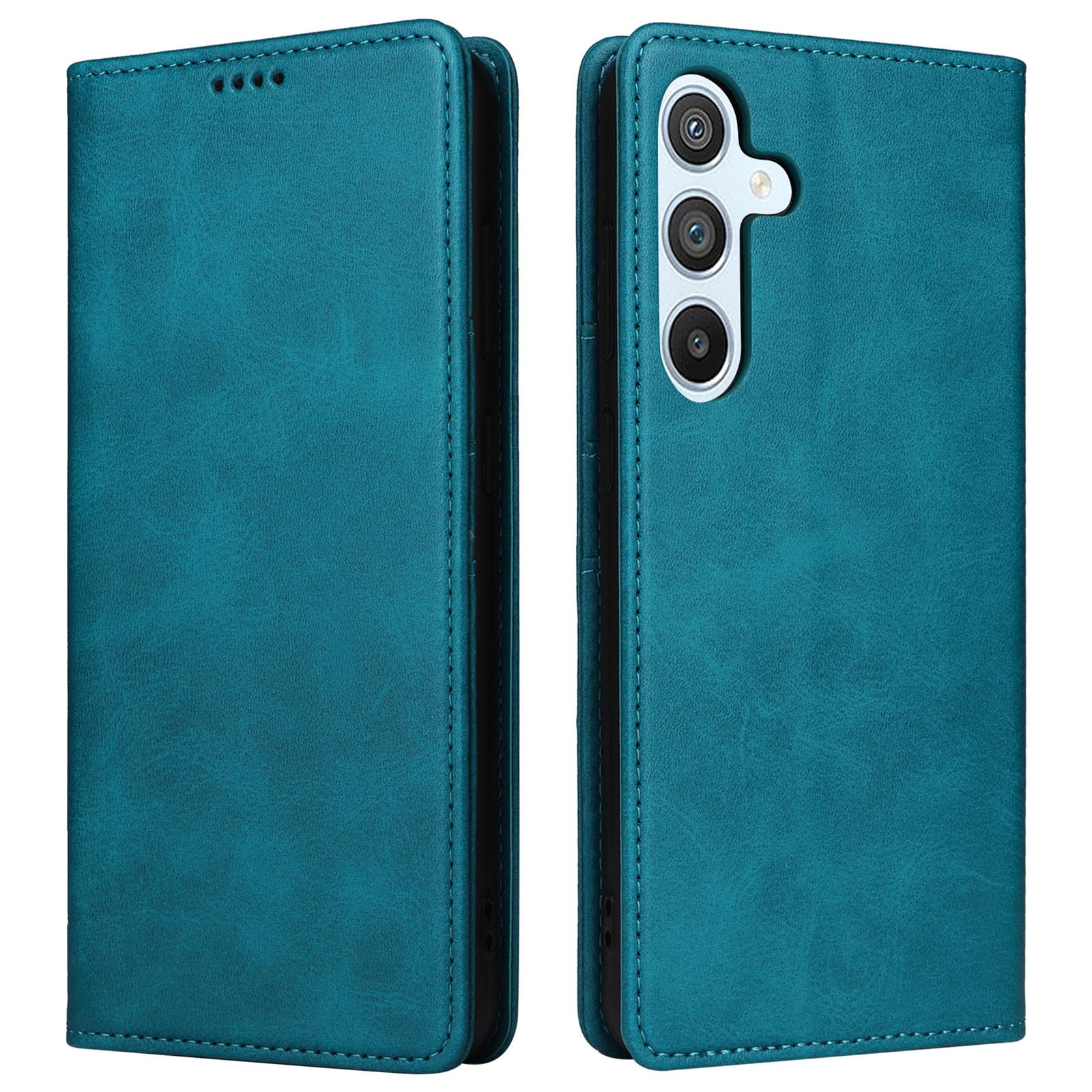 

For Samsung Galaxy A54 5G Case Leather Phone Cover RFID Blocking Card Slots Wallet Peacock Blue