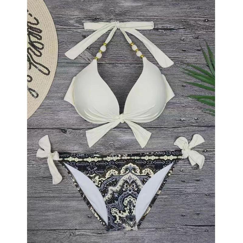 

Printed Quality Bikini Strap Split Suit Swimsuit Women s XS белый