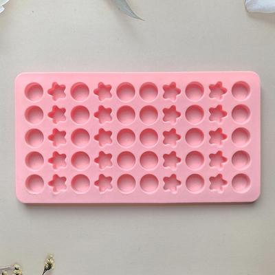 Food Grade Silicone Mold Non Stick With Round Star Cavities For Candy Chocolate Ice Cubes Gummy Diy Baking