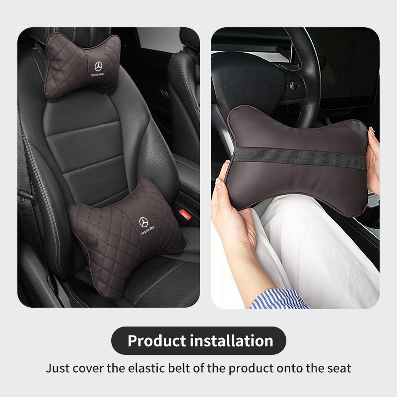 Car Headrest Neck Pillow Seat Neck Lumbar Support Waist Cushion For Benz AMG A C E S G Class W201 W210 W108 W204 W205 W203 BL1