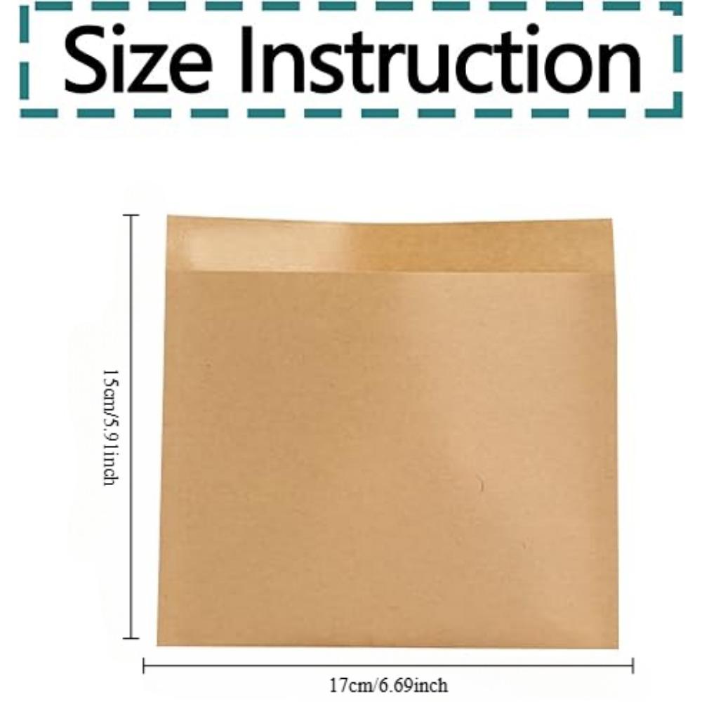 100 Pcs Mini Kraft Paper Bags Flat Kraft Bags Merchandise Bags Treat Bags Great for Jewelry Snack Cookie Popcorn Candy Pouches Chocolate Stamp -brown