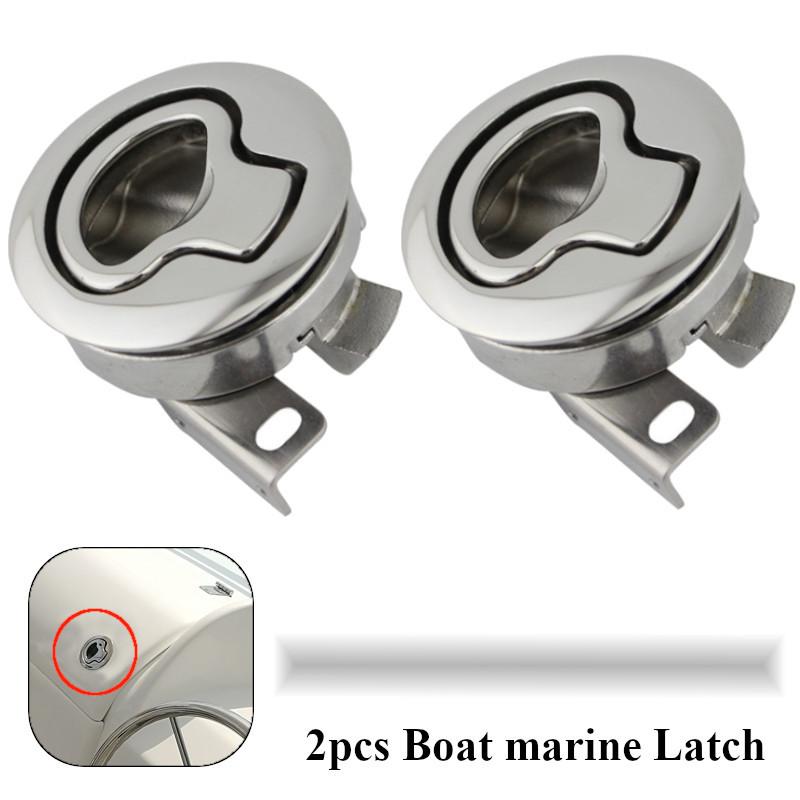 

2PCS Mirror Polished stainless steel Flush Boat marine Latch Flush Pull Latches Slam lift handle Deck Hatch marine hardware 2pcs a lot