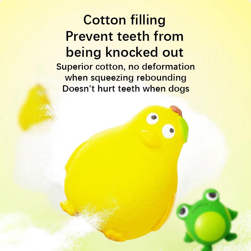 Funny Latex Dog Toys for Small Dogs Interactive Squeaky Frog and Duck Pet Toys with Grinding Sound Puppy Chew Toys for