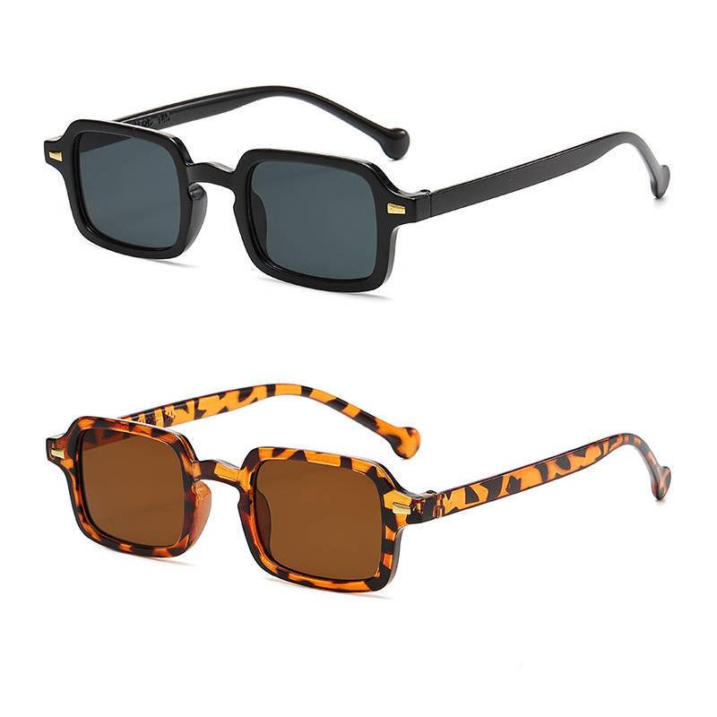 2PCS Vintage Fashion Square Sunglasses Women Men Retro Classic Brand Designer Sun Glasses Fishing Male Female Glasses UV400