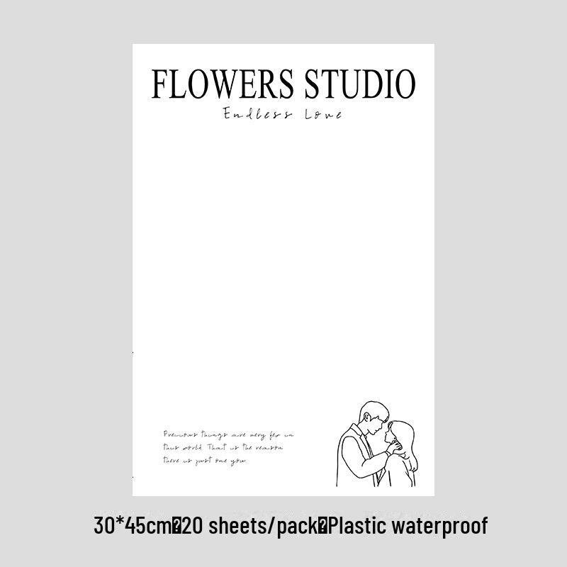 

Белая водонепроницаемая упаковка для букета Roland Simple Style с английскими надписями