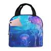 Borsa Termica per Pranzo ad Acquerello Medusa Subacquea per Bambini Scuola Borsa Frigo Termica Scatola per Cibo Borsa Tote Contenitore Portatile per Pranzo