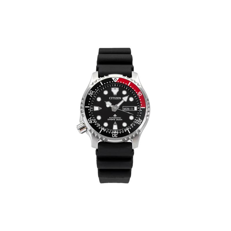 

CITIZEN PROMASTER series 200 meters waterproof Automatic rubber strap men s watch black dial NY0085-19E чорний