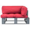 Outdoor Pallet Sofa with Red Cushions Pine Wood