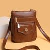 Women's Retro PU Leather Mobile Phone Bag Fashionable Soft Crossbody Bag for Summer
