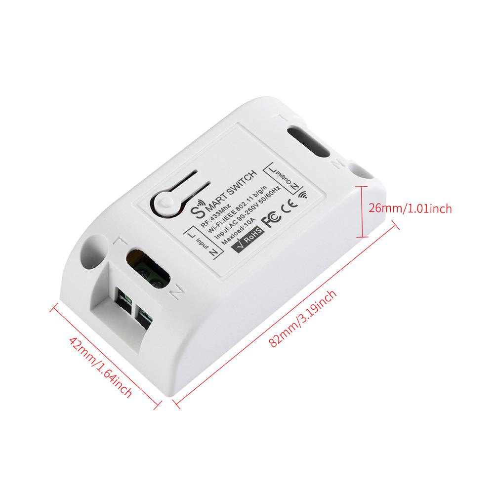 220V Wireless Single-Channel Remote Light Switch, Smart On-Off Panel, 433MHz, No Wiring Needed
