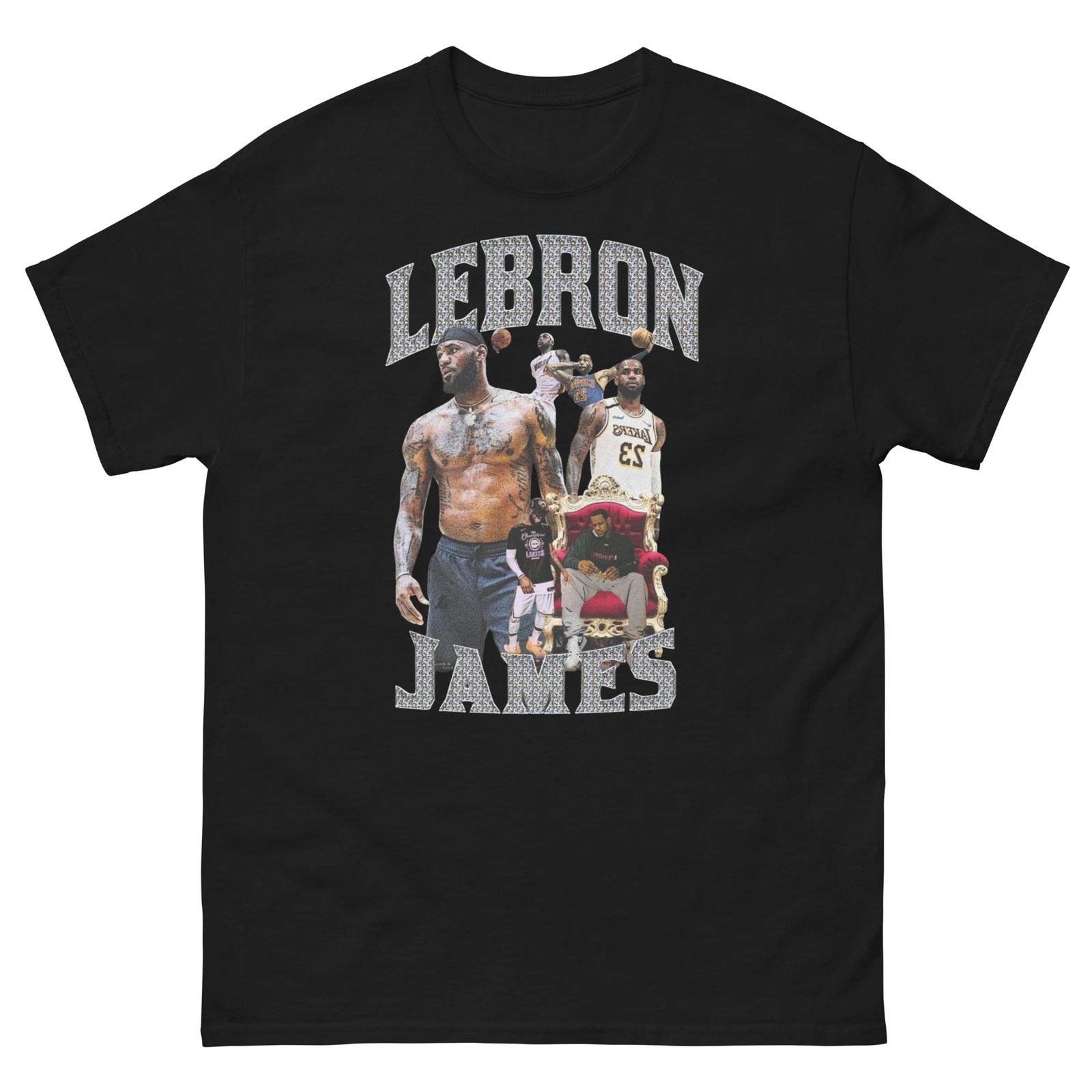 LeBron James Lakers NBA Collage T-Shirt King James Basketball Graphic Tee 3XL