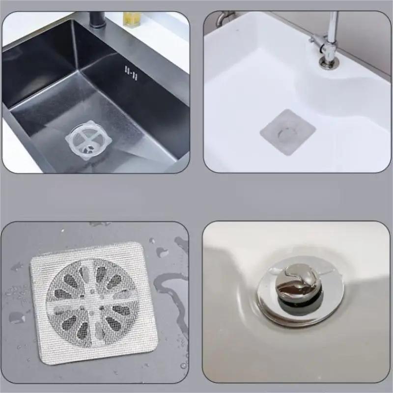 Floor Drain Sticker Shower Drain Hair Catcher Cover Sink Strainers Hair Filters Bathtub Mesh Filter Sticker Bathroom Accessories