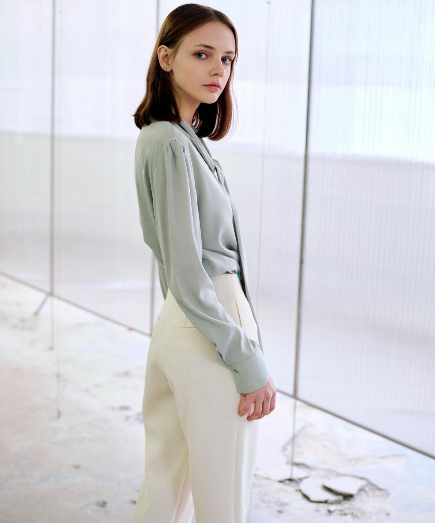 Rank 5 [May] Tie Blouse May Tie Blouse Mint/F