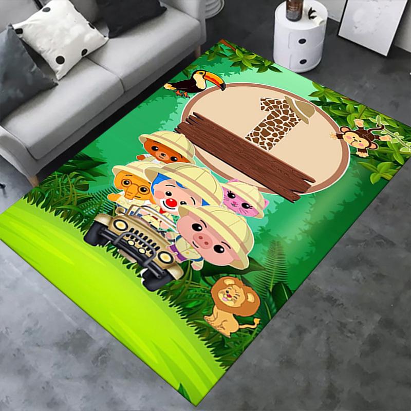 1pc Jungle Adventure,Safari Friends,Plim Plim Office Carpet Soft Polyester Non Slip Machine Washable