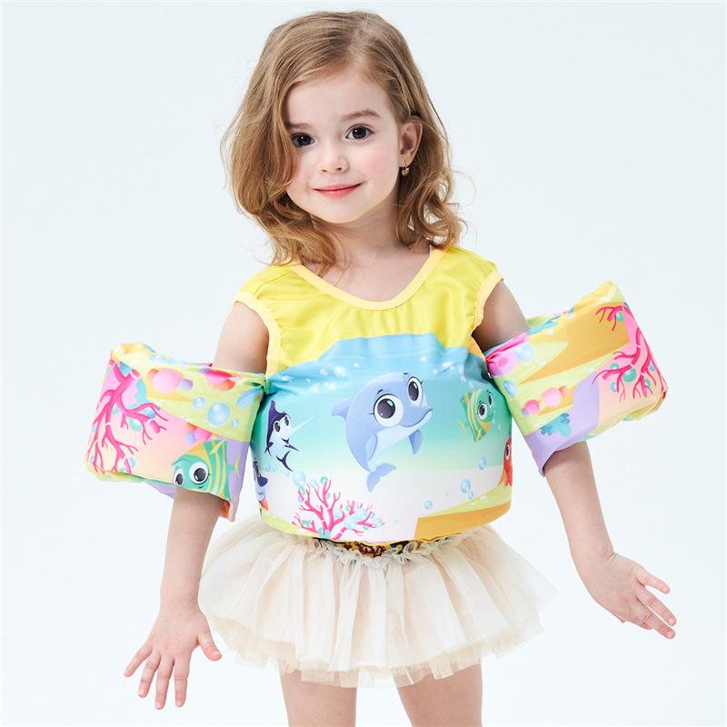 Children's Buoyancy Vest: Swim Suit with Foam Float Sleeves and Armbands for Learning to Swim