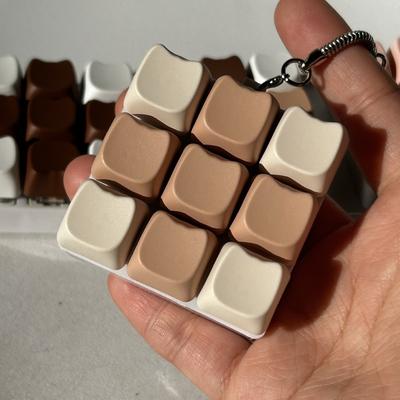 New 4/9Keys Keycap Pinch Toy Finger Keyboard Relief Stress Button Clicker Toy Mechanical Cat's Paw Fidget Keychain