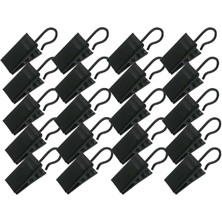 20 Pack Small Heavy-Duty Hook Clip Set Metal Curtain Hangers Clips for Clip Photo Home Decoration Art Craft Display (White)
