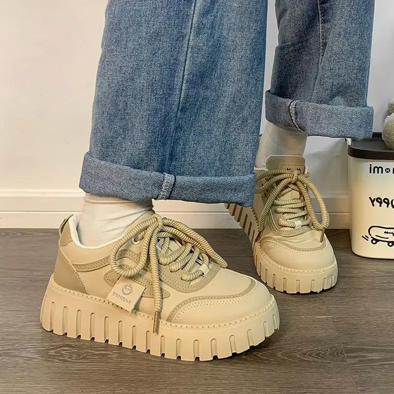 Fashion 2025 New Contrast Color Women's Athletic Shoes High Quality Cheap Y2k Fashion Light Comfortable and Elegant Ladies Footwear Sale