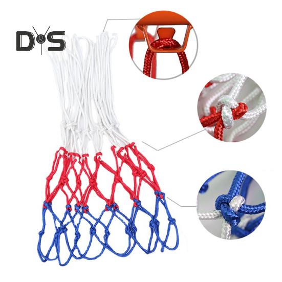 2 Pcs Basketball Net Replacement Thick Professional Basketball Net Heavy Duty Anti Whip Color Net Fits Standard Indoor or Outdoor Rims