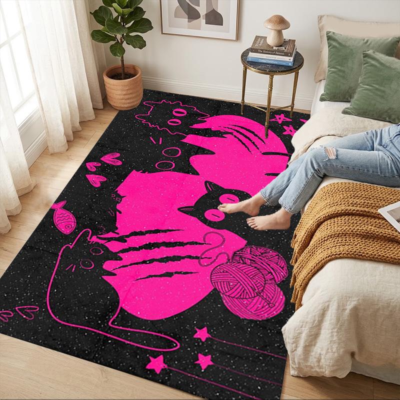 Pink Cat Living Room Nonslip Area Rug Soft Carpet For Bedroom Game Playroom Sofa Office Home Decor Doormat Christmas Gift C92942