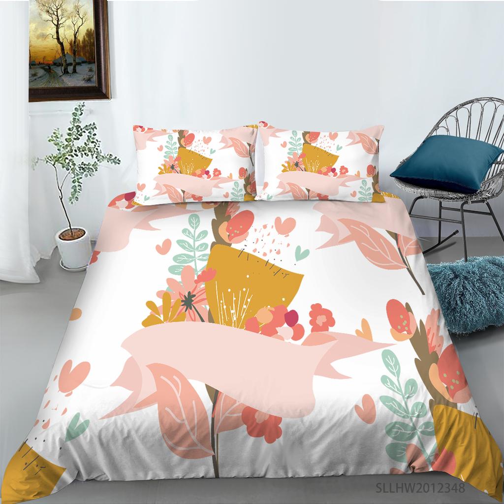 Literie graphique 3D motif coloré housse de couette et taie d'oreiller 2 ou 3 morceaux de tissu en microfibre avec fermeture éclair lavable super doux décoration de la maison