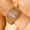 Elegant Multi-Layer Adjustable Open Ring - Versatile Niche Design with Glittering Threads for Women