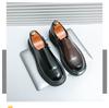 Derby Shoes Men's New One-pedal Low-top Casual Leather Shoes Men's British Style Platform Black Martin Shoes