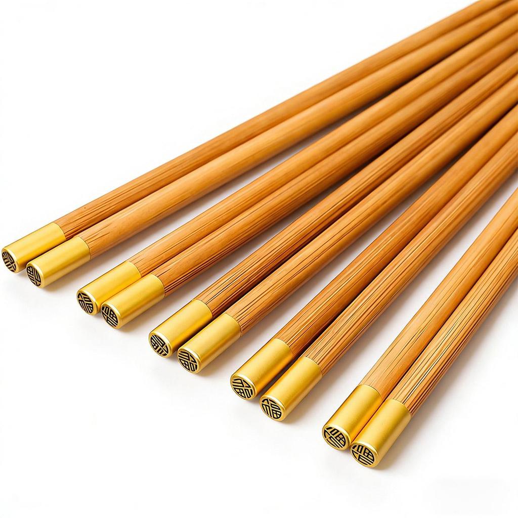 Set de Bețișoare din Oțel Inoxidabil, 5 Perechi, Reutilizabile, Ușoare, Metalice, Japoneze, Chinezești, Coreene, Anti-alunecare, Sigure pentru Mașina de Spălat Vase